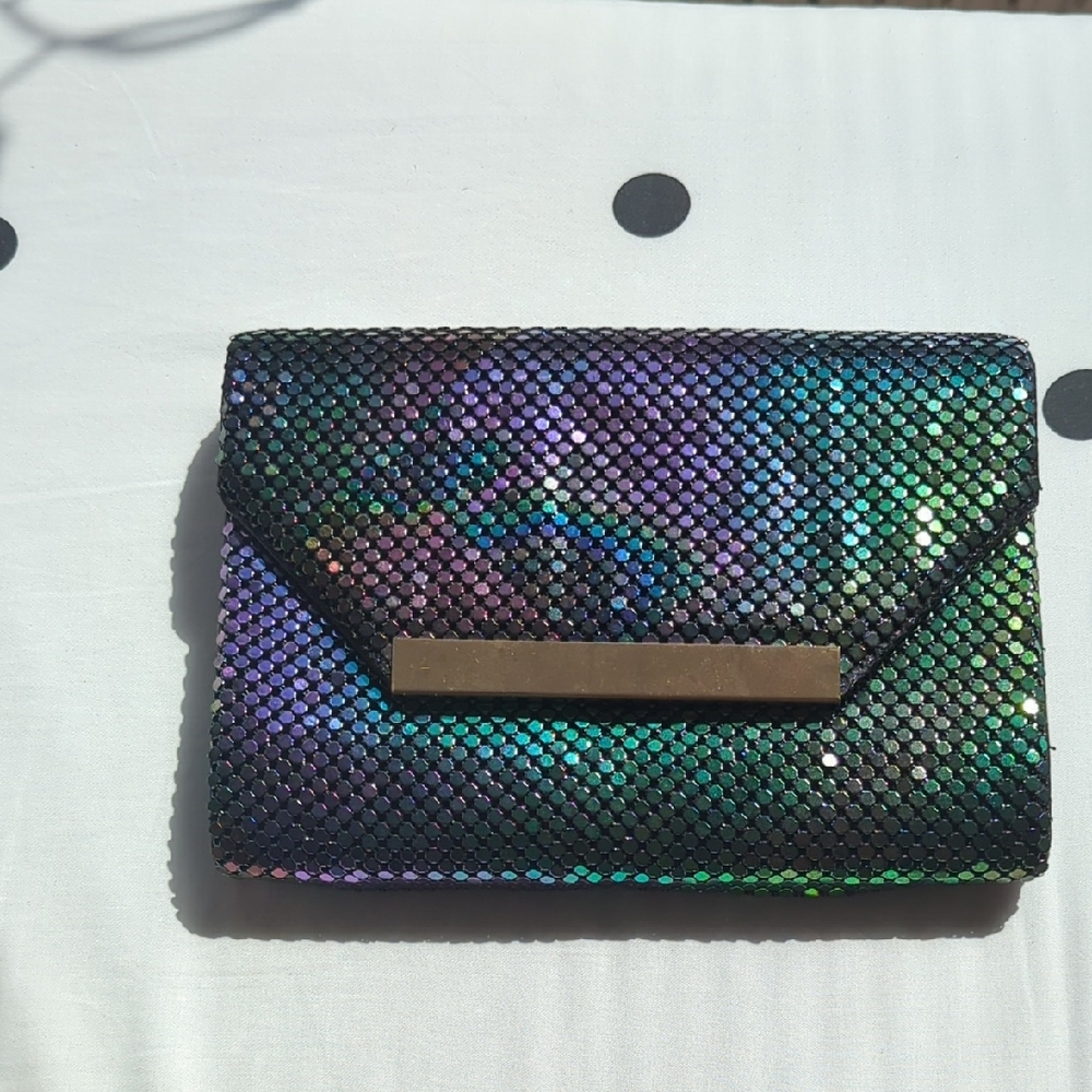 Holographic Chainmail Clutch Bag